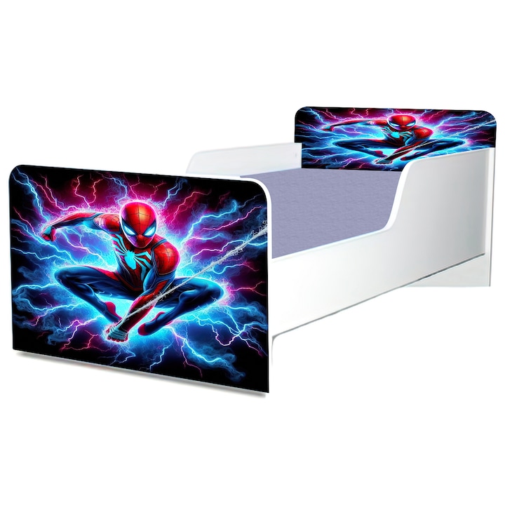 Легло Spiderman, 130x60 см, с включени защита и матрак