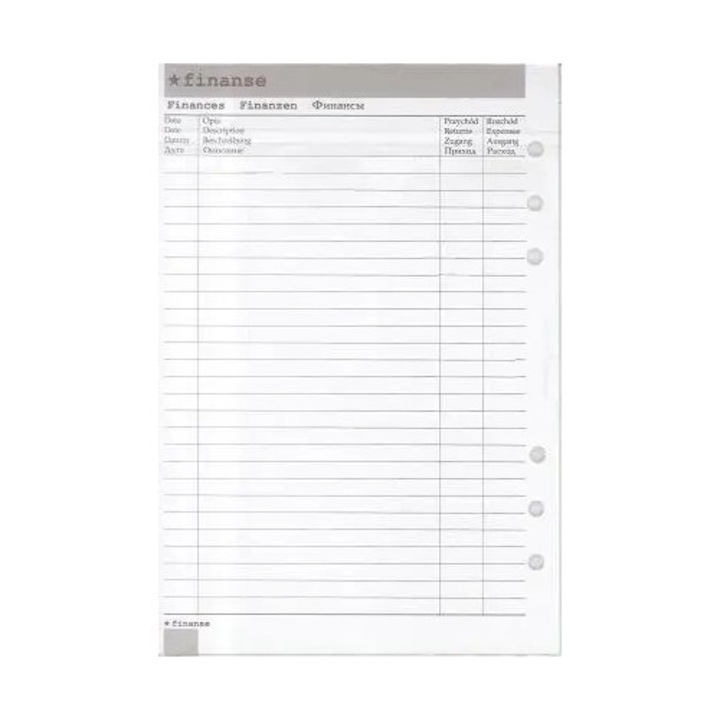 Insertie pentru organizatorul financiar A5 ANTRA