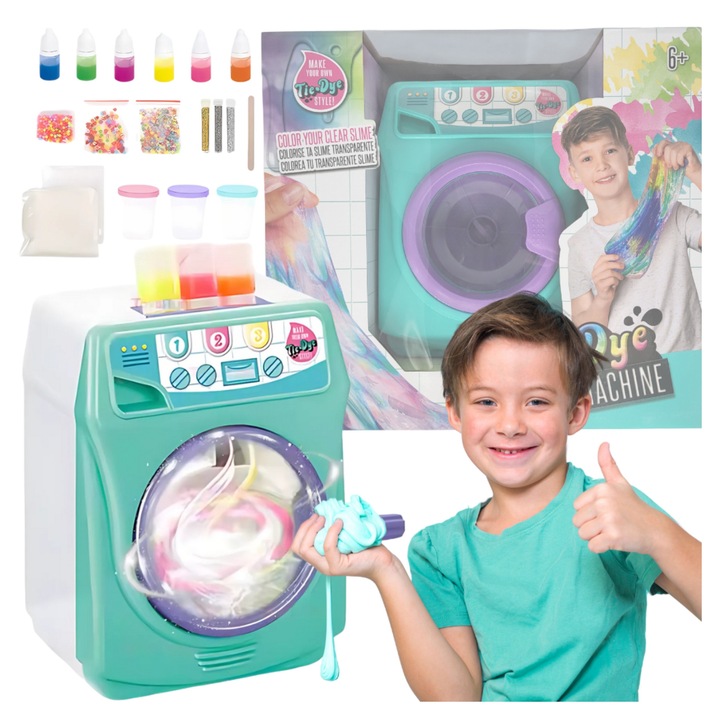 Set Pentru Realizarea Slime-Ului, Multicolor, 10x10 cm, Masina De Spalat Manuala Cu Manivela, Distractie Sigura – Produs Certificat Ce, Setul Contine Tot Ce Este Necesar Pentru A Crea Propriul Slime, Ideal Pentru Cadou – Ambalaj Estetic Si Colorat
