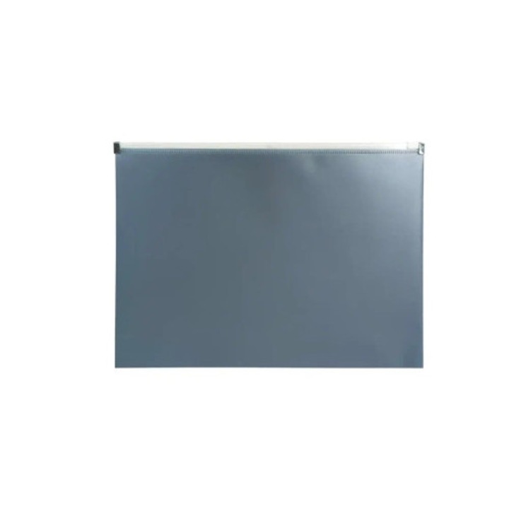 Dosar A4 Biurfol, grafit, efect soft touch, cu fermoar