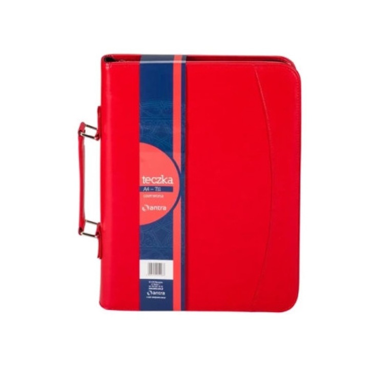 Mapa A4 Antra, rosie, cu calculator, cu bloc in linie