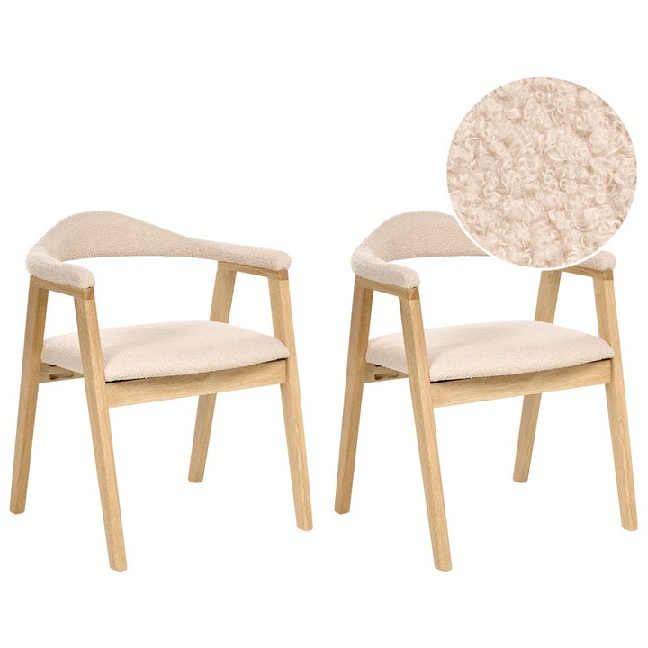 Étkezőszék kétdarabos szettben Oneco Keményfa Világosbarna