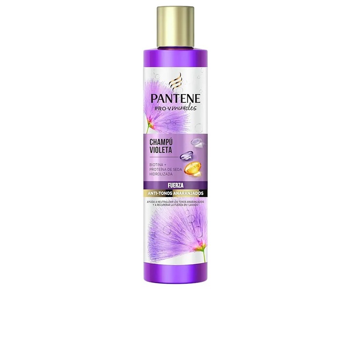 Sampon neutralizant violet pentru parul decolorat, Pantene MIRACLE RESCATE CAPILAR VIOLETA, 250 ml