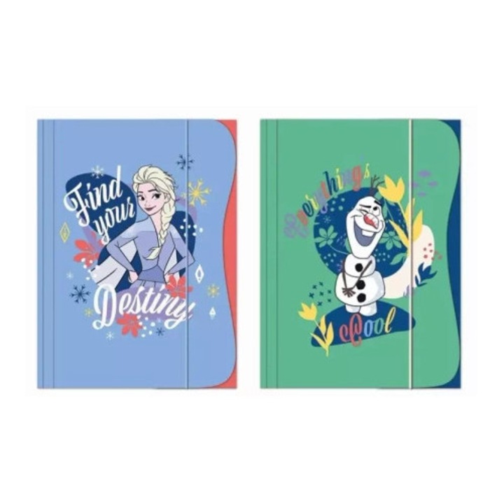 Mapa A4 Beniamin Frozen, multicolor, cu 3 clape interioare, cu elastic