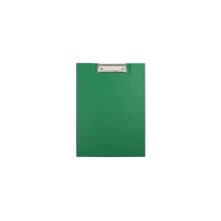 Clipboard A4 Biurfol, verde deschis, cu mecanism de prindere, cu buzunar interior