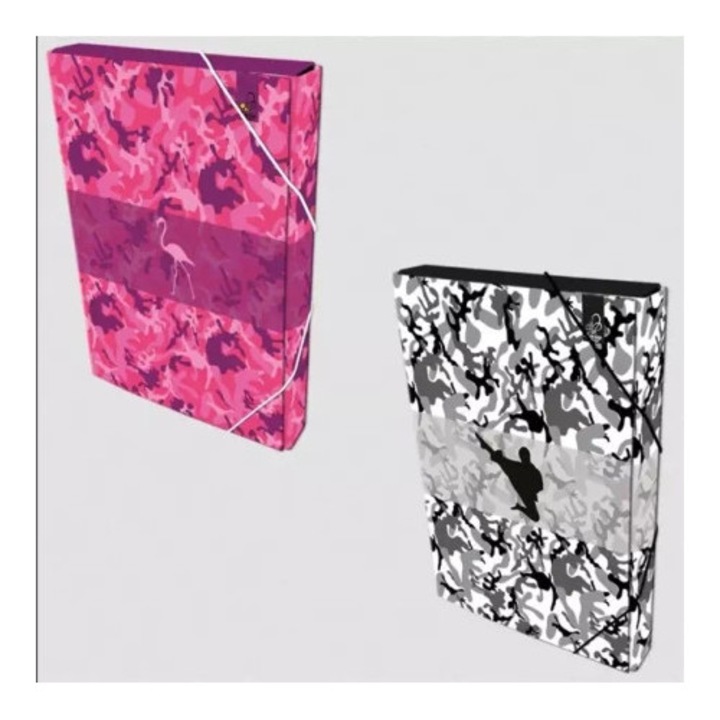 Mapa A4 Bee-bee, mix de modele, inchidere cu elastic