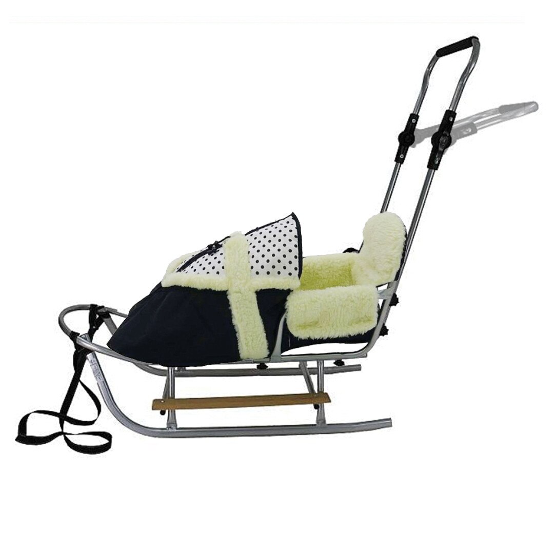 Sanie cu sac imblanit si maner reglabil - NEGRU/BULINE