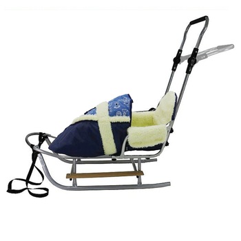 Sanie cu sac imblanit si maner reglabil - BLEUMARIN/copii Sanie cu sac imblanit si maner reglabil - BLEUMARIN/copii