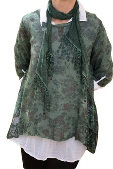 Bluza rafinata din bumbac, de toamna,D&J Exclusive, Verde inchis Bluza rafinata din bumbac, de toamna,D&J Exclusive, Verde inchis