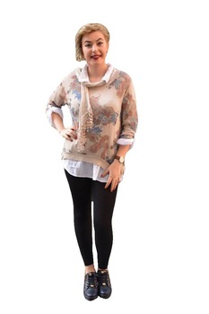 Bluza tinereasca, asimetrica, cu esarfa,D&J Exclusive, Bej Bluza tinereasca, asimetrica, cu esarfa,D&J Exclusive, Bej