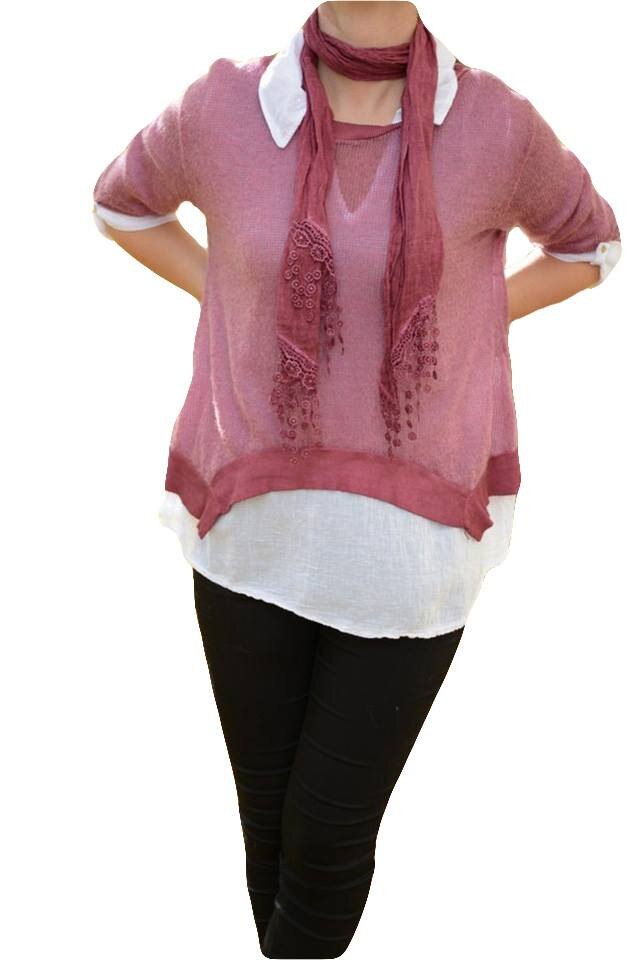 Bluza tricotata chic, D&J Exclusive, Marsala
