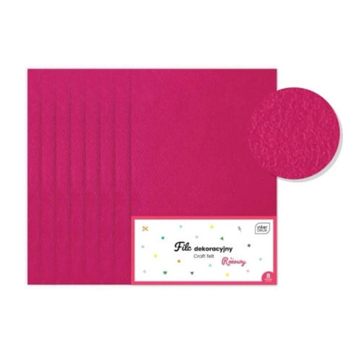 Dekoratív filc 8 db rózsaszín