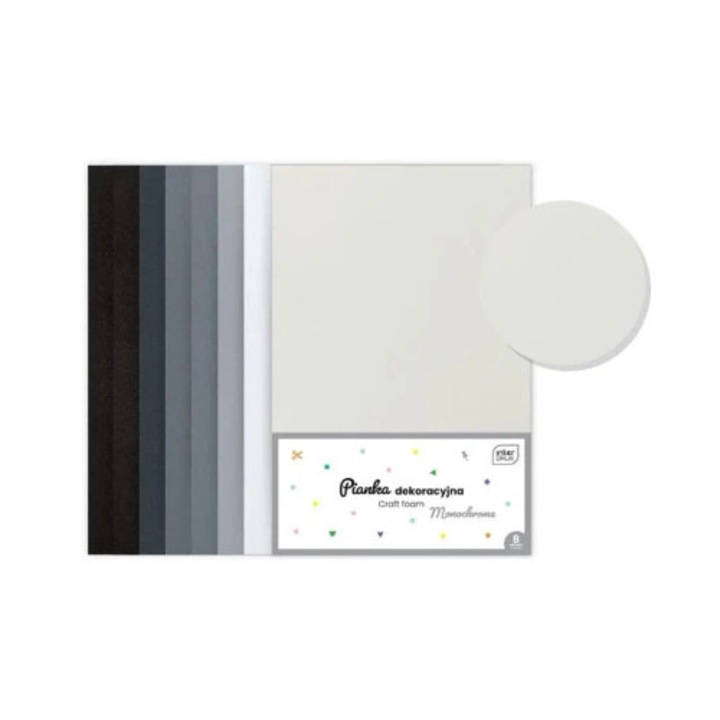 INTERDRUK gumírozott papír kézműveskedéshez, 8 db A4-es lap, többszínű