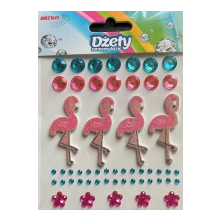 Strasuri autoadezive Brewis, set, multicolor