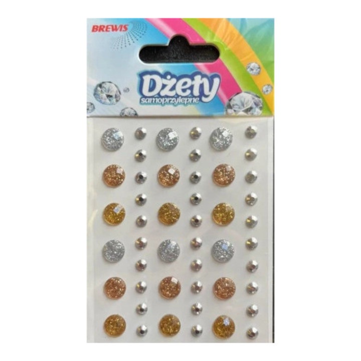 Strasuri autoadezive, Brewis, set, multicolor