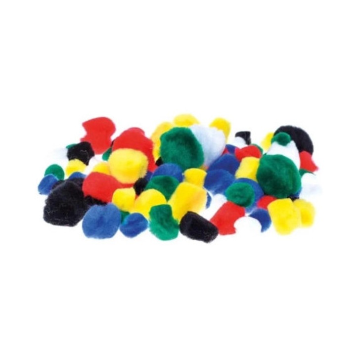 Pompon készlet 78db, Brewis, mix 10x15x20x25mm, többszínű
