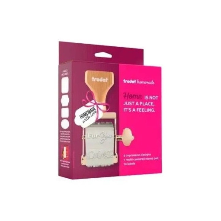 Set de stemple Trodat Homemade pentru etichetare, 16 etichete, 3 culori