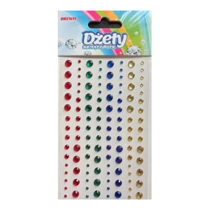 Strasuri autoadezive Brewis, multicolor