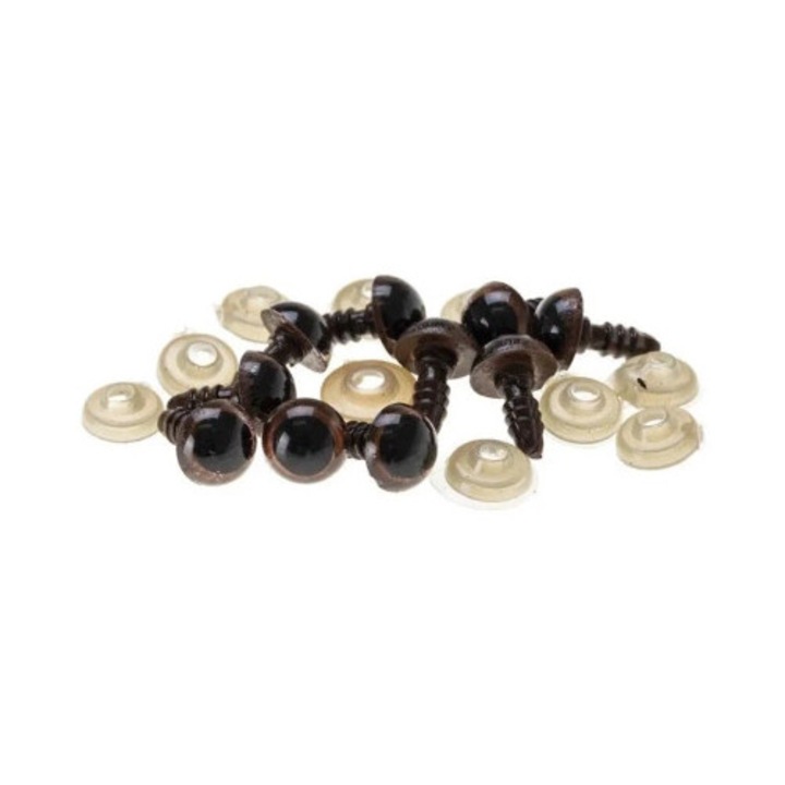 Játék szemek, Brewis, 8mm, 10 darab, barna