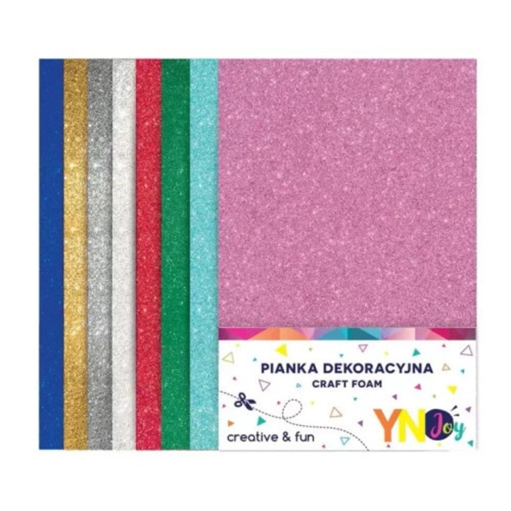 Set 8 foi spuma A4 cu glitter Noster