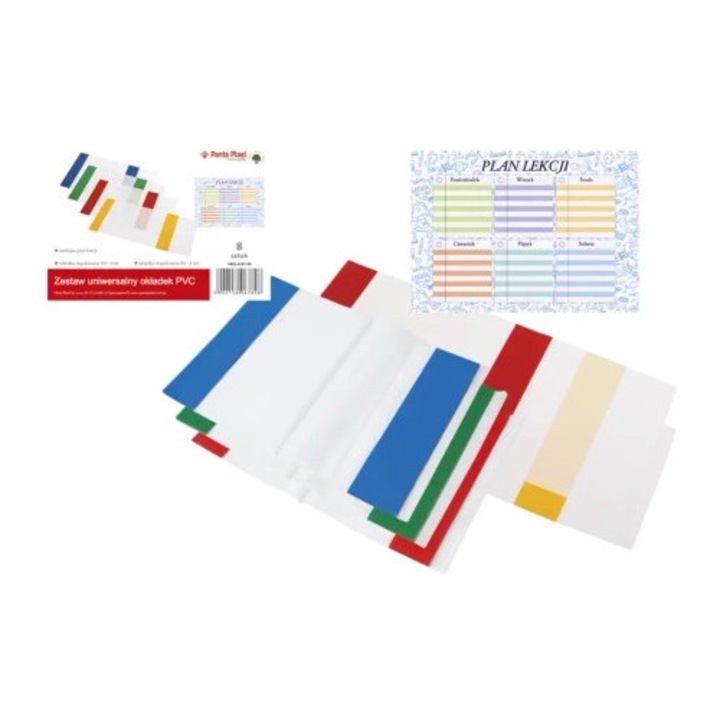 Set de coperti universale PVC A4 si A5 cu plan de lectii, Panta Plast
