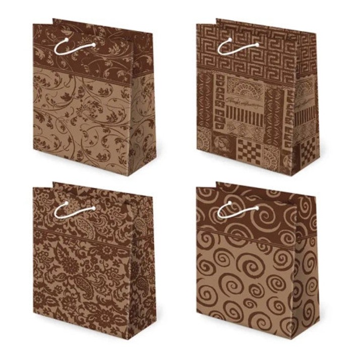 Pungi decorative PAW T2K-131 Rustic, set 10 bucati, 22,5x31,5x10,8cm, ecologice