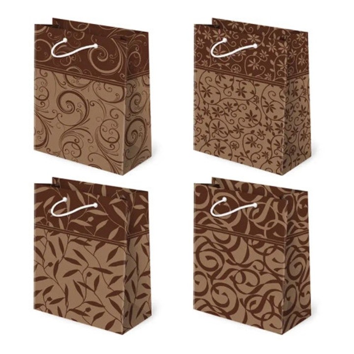 Pungi decorative, PAW S.C. T4K-129 set 10 bucati, 16x24x7,5cm, multicolor