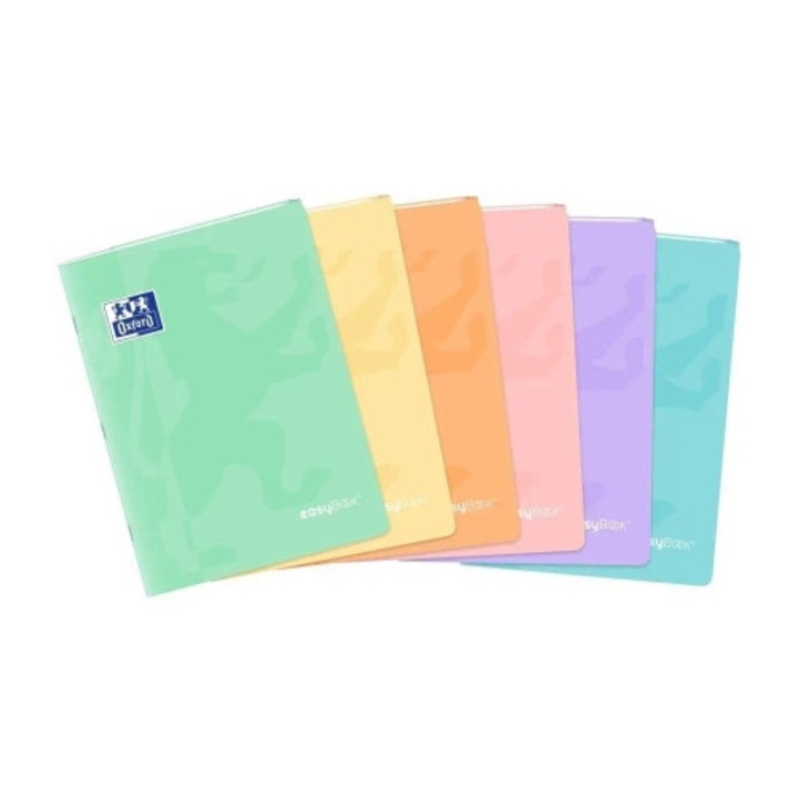 A4/60K Easybook Pasztell füzetkészlet, 8 darab, 90g/m2, fehér, oroszlán képpel