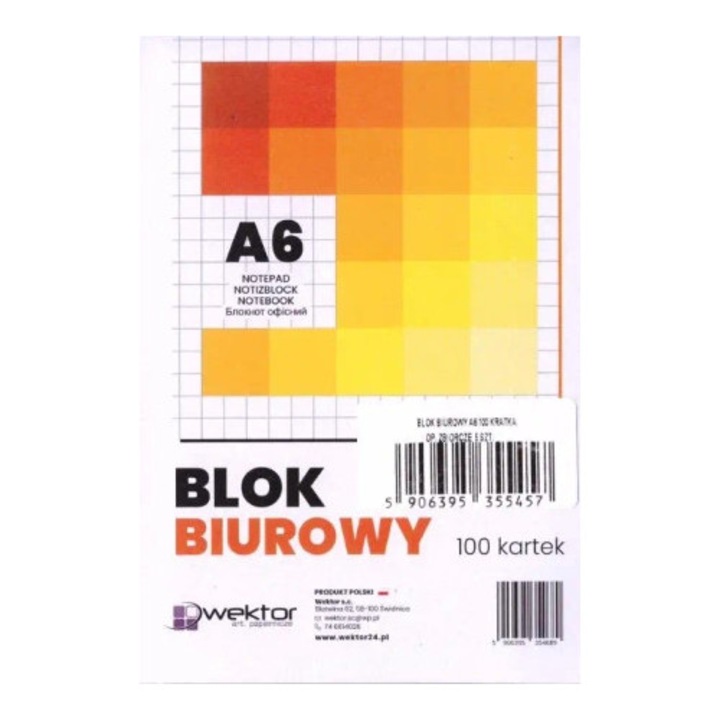 Caiet A4, Wektor, 100 coli, set 5 bucati, cu carouri