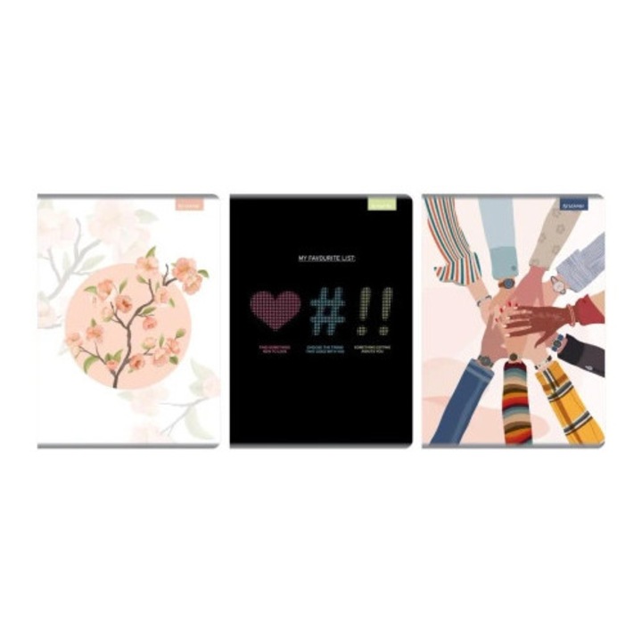 Caiet A4 Beniamin, 60 file, carouri, 70g, coperta moale, mix modele