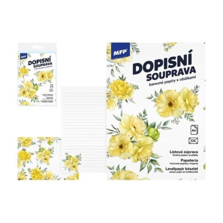 Írószerkészlet MFP, 10 db A4-es nyomtatott lap, 5 db C6-os nyomtatott boríték, 160x220x10mm