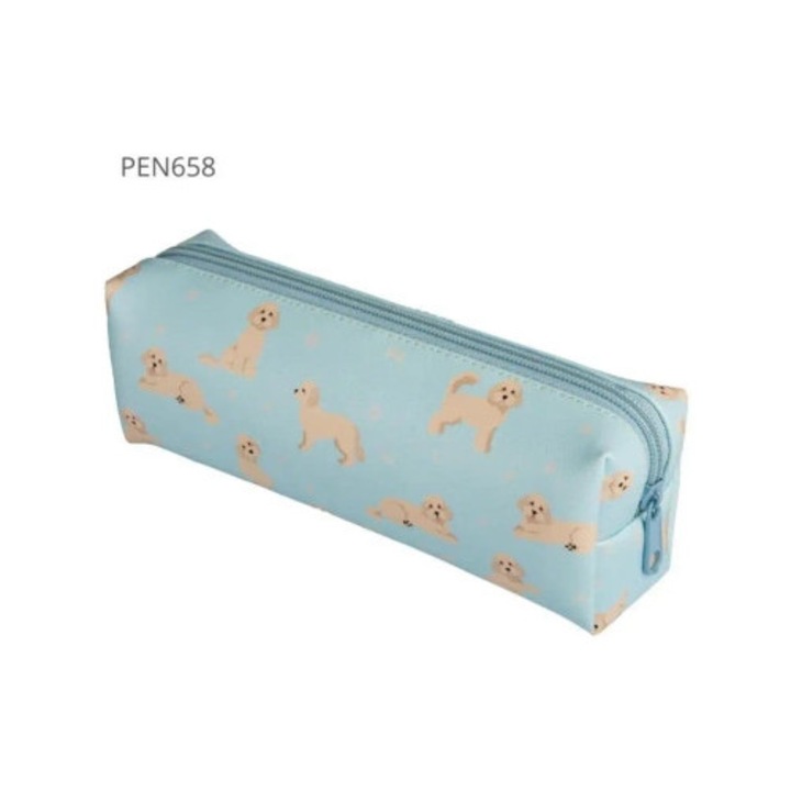 Egyrekeszes tolltartó, bohóc, kerek, kutyák, sokszínű