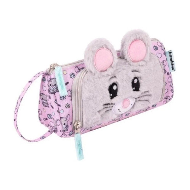 Penar ST-MAJEWSKI, trojkatna, compartiment principal cu fermoar, motiv grafic, 20x10cm