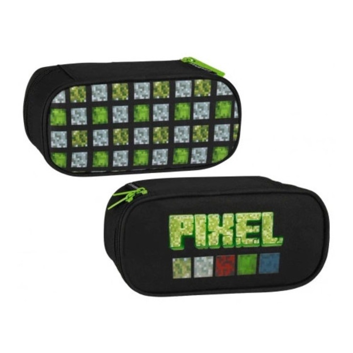 Penar, Starpak, verde-grafit-negru, 1 fermoar, 6x22x10cm, pentru copii 3+