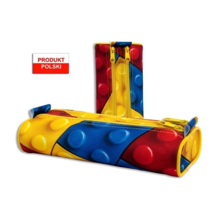 Warta ovális tolltartó, 2 rekeszes, többszínű, 21x4,5x9,5cm