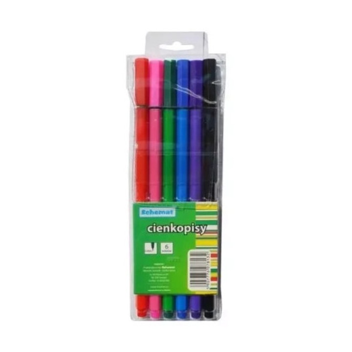 Schemat tűfilctoll készlet, 6 szín, 0,4mm, tokkal