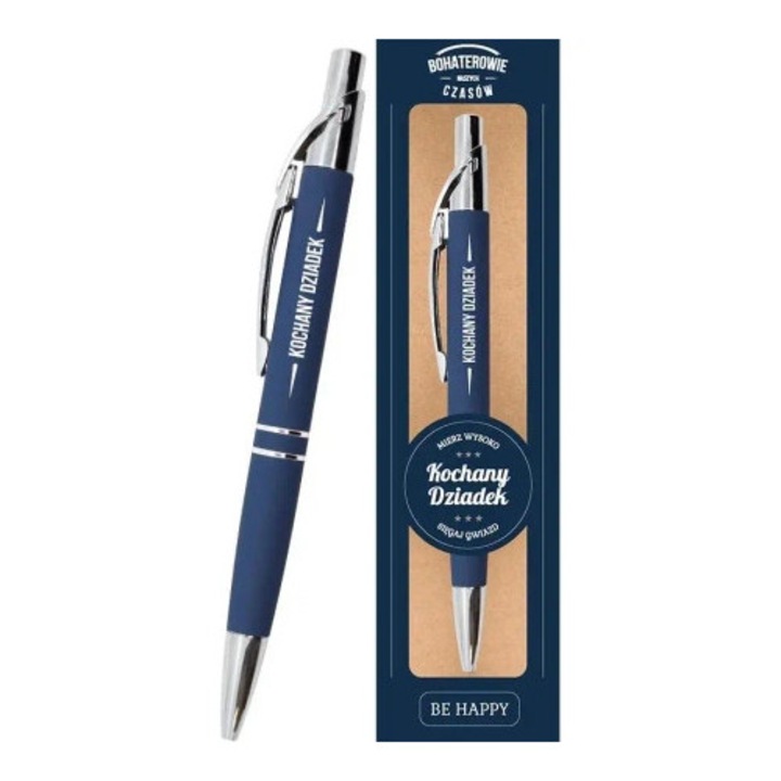 Fém toll, Be-Happy Gifts, díszdobozzal, kék tinta