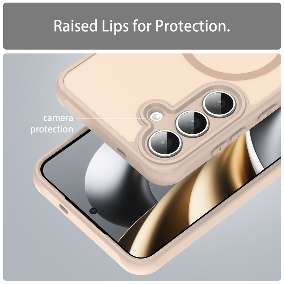 Husa pentru Samsung Galaxy S25 FE, SKYDDAR INNOVATION, HaloFrost MagSafe II, Antisoc, set cu sticker, Auriu
