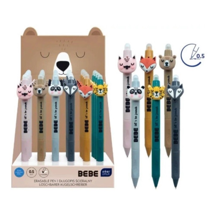 INTERDRUK tollak, 24 db-os készlet, állatfigurás, többszínű