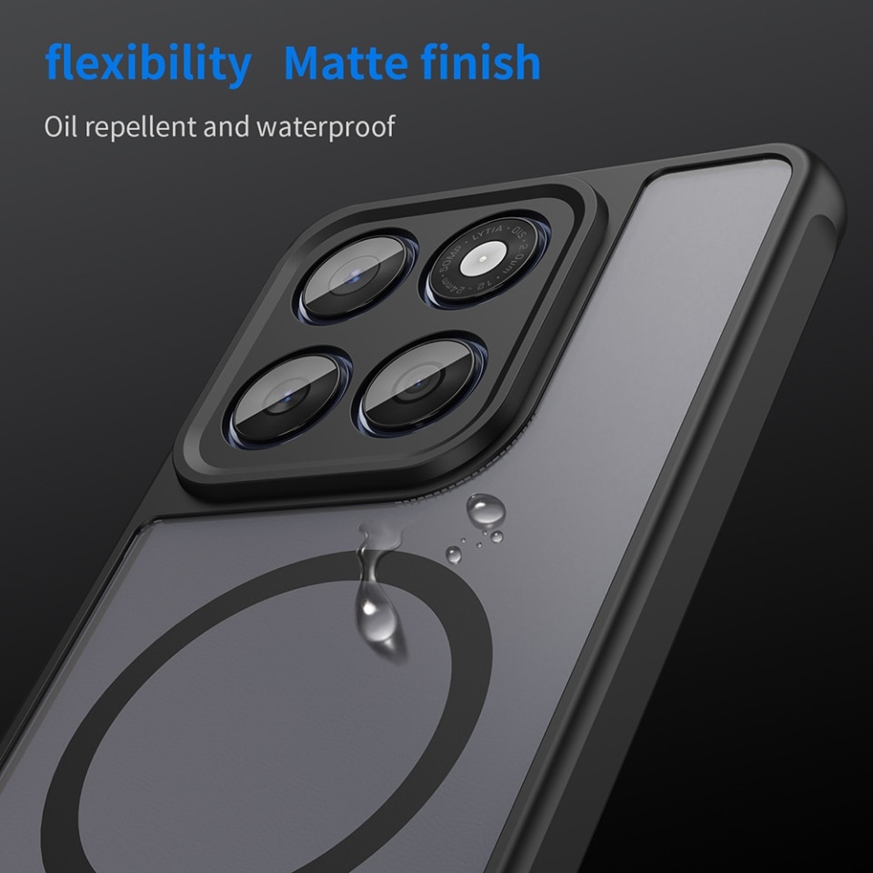 Husa pentru Motorola Edge 60 Fusion / Edge 60, SKYDDAR INNOVATION, HaloFrost MagSafe II, Antisoc, set cu sticker, Negru