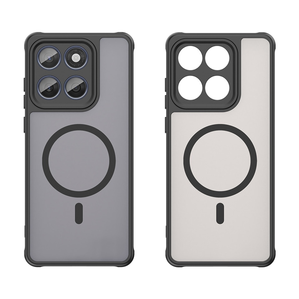 Husa pentru Motorola Edge 60 Fusion / Edge 60, SKYDDAR INNOVATION, HaloFrost MagSafe II, Antisoc, set cu sticker, Negru