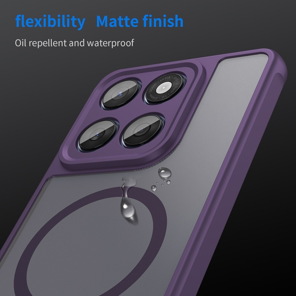 Husa pentru Motorola Edge 60 Fusion / Edge 60, SKYDDAR INNOVATION, HaloFrost MagSafe II, Antisoc, set cu sticker, Mov