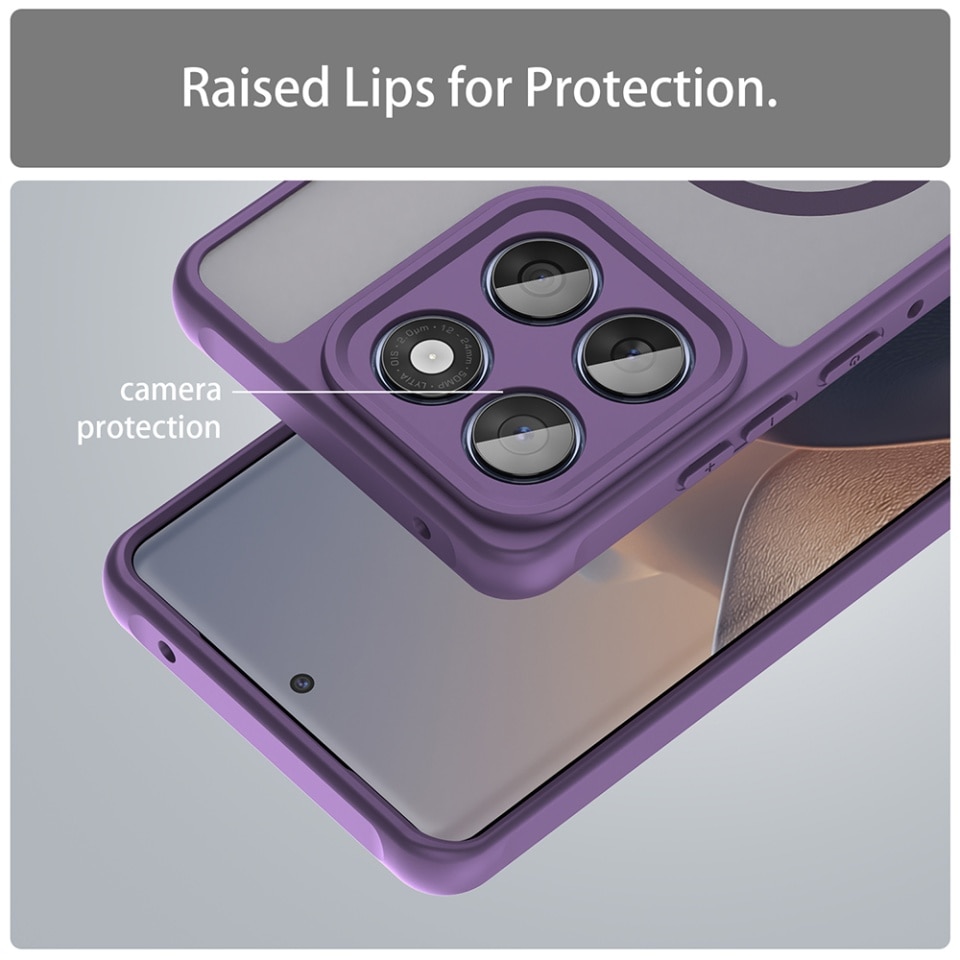 Husa pentru Motorola Edge 60 Fusion / Edge 60, SKYDDAR INNOVATION, HaloFrost MagSafe II, Antisoc, set cu sticker, Mov
