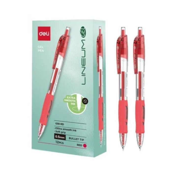 Pixuri gel 0,5mm Arrix rosu set 12 bucati