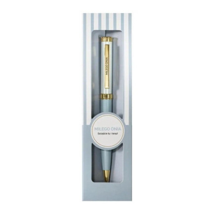 Pix de birou Be-Happy Gifts, design modern, pastel, cu capacitate de inlocuire, metal, set in cutie eleganta