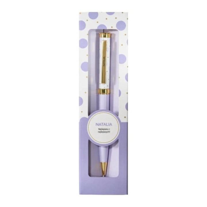 Pix de scris Be-Happy Gifts, design modern, pastel, metal, cu rezerve albastre