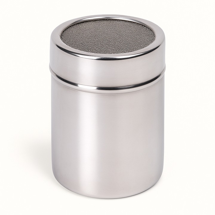 Recipient Metalic cu Sita pentru Zahar Pudra 7x9.5cm