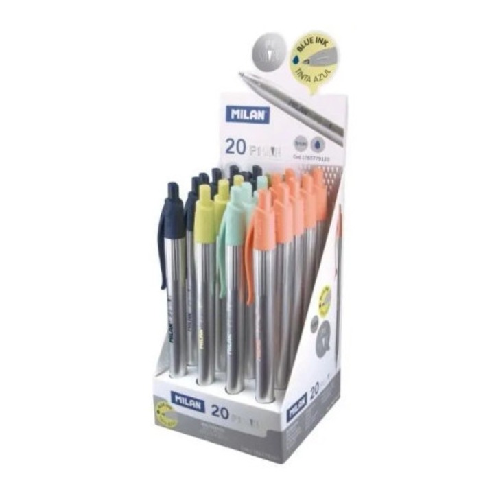 Pixuri Dlugopis P1, 1mm, argintiu, set 20 bucati