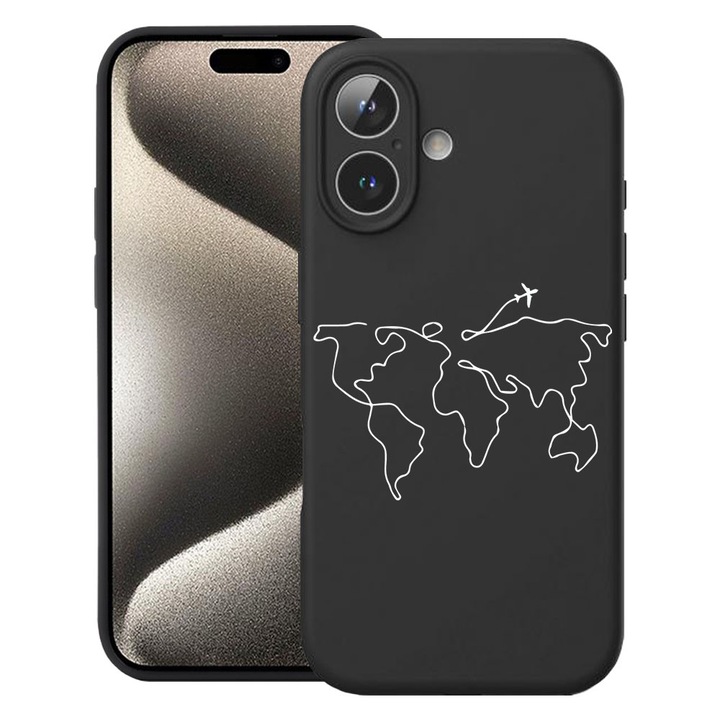 BestCase® Husa pentru Apple iPhone 17 cu Design Travel, Premium Silicone, Microfibra in interior, 2052065 PB 733
