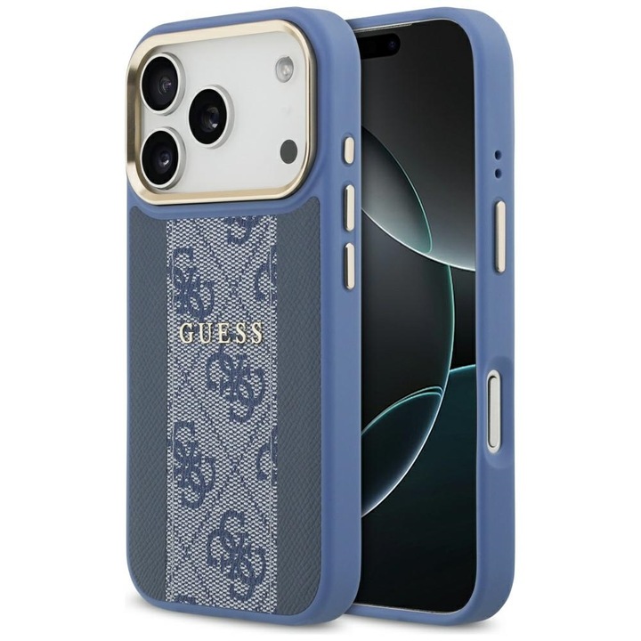 Husa pentru iPhone 17 Pro - Guess Hardcase 4G Stripe MagSafe - Kék